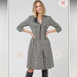 Dorothee Schumacher Alter Ego Dress - Jacquard Black and White - Long Sleeve